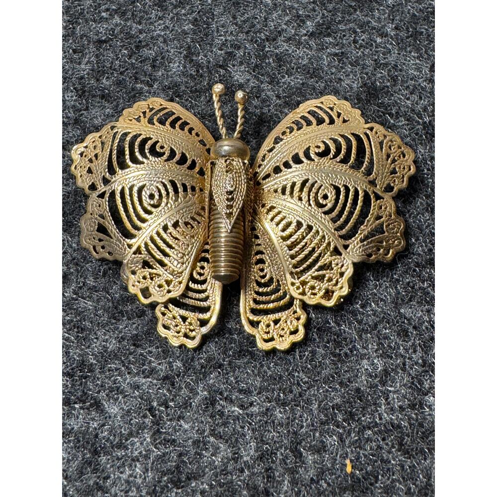 Enchanting Vintage Filigree Butterfly Pendant or Brooch
